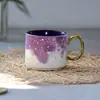 Taza de Cerámica Chapada en Oro Personalizada de Fábrica, Taza para Café y Leche, Taza de Agua de Gran Capacidad, Porcelana para Regalo de Oficina y Hogar