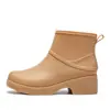 Botas de Lluvia de Caña Baja para Mujer, Botas de Lluvia para Trabajo en Cocina, Zapatos Impermeables Antideslizantes para Exteriores, Zapatos de Goma para Adultos con Puntera Redonda