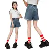 Shorts de Mezclilla para Niñas, Estilo de Verano de Moda, Pantalones para Niños Grandes, Logo de Cara Sonriente Casual de Verano para Niñas al por Mayor, Niños Pequeños y Medianos