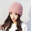 Novo chapéu de lã de inverno para meninas bonitas com rosto sorridente, chapéu de malha quente, estilo japonês de cor pura, circunferência de cabeça grande, chapéu de menina suave e frio