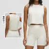 Chaleco Deportivo Transfronterizo de Sensación Desnuda para Mujer con Aberturas Laterales, Top Corto sin Mangas para Fitness, Chaleco de Yoga Holgado y Transpirable