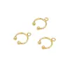 Brincos de Clipe Não Perfurados Banhados a Ouro 18K com Argola Color-Preserving Clipe de Orelha Conta Redonda Pendurada Acessórios para Brincos DIY Atacado A41