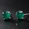 Brincos de prata 999 pura com corte de fogos de artifício degradê Padparadscha para mulheres, brincos deslumbrantes de 6mm de alta qualidade, brincos para cuidado de piercing na orelha, tarraxas para cartilagem da orelha