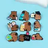 Broche de Capibara Personalizado y Creativo, Set de Serie de Caricaturas Lindas de Capibara, Accesorios de Insignia de Metal