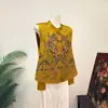 Colete étnico jacquard bordado estilo chinês novo Zhi Li, novo modelo outono 2026, gola alta, colete retrô