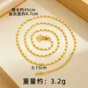 Collar de Oro Arena Vietnamita para Mujer Verano Colgante Duradero Cadena Clavícula Latón de Alta Gama Joyería Artificial Genuino