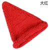 Chapéu de tricô cachecol estilo coreano outono e inverno chapéu pontudo grande chapéu de lã artesanal cor de doce chapéu quente versátil