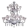 Venta directa de fábrica candelabro de cristal dúplex, simple y elegante, iluminación para sala de estar moderna, villa, hotel de alta gama y club