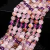 Cuentas Sueltas Púrpura Natural Super Siete Cuentas Redondas Semiacabado Hecho a Mano DIY Pulsera de Cristal Collar Materiales para Bisutería