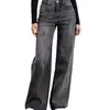 Jeans de Cintura Alta Estilo Europeo y Americano Tk Moda Casual Simple Rectos Sueltos Pantalones Largos Venta al por Mayor Transfronteriza de Amazon