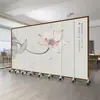 Biombo estilo chino para sala de estar y dormitorio, para bloquear la entrada, pared móvil y plegable, pintura de paisaje de oficina, biombo plegable estilo antiguo