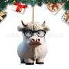 Decorações de Natal Transfronteiriças Decorações de Árvore Vaca Desenho Animado em Acrílico Pingentes em Acrílico Pingentes para Interior de Carro