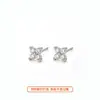 Brincos de Trevo de Quatro Folhas Brilhantes com Agulha de Prata 999 para Mulheres, Ear Cuffs de Luxo Leve de Alta Qualidade, Novos Brincos Stud para Cartilagem da Orelha para Mulheres