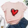 Camiseta de Algodão Tamanho EuropeuPopular Feminina 100% Algodão Estampada Casual Esportiva Manga Curta Simples Multifuncional