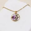 Collar Serie de Flores del Mes de la Hiedra Flores Secas Flores Reales Pegamento Hecho a Mano Gotas Colgante Fresco y Dulce Productos de Yiwu al por Mayor