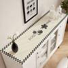 Alfombra sencilla a cuadros blancos y negros para mueble de pasillo, alfombra protectora para mesa aparador, alfombra impermeable para mesa de centro para mueble de TV, alfombra antimanchas para zapatero