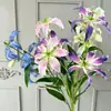Flores Artificiais de Agapanto e Lírios-de-Fogo para Arranjos de Casamento, Decoração de Casa, Adereços de Fotografia e Decorações de Flores Artificiais