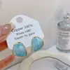 Banho de Ouro Real, Coleção Série Azul Moda Coreana e Japonesa, Brincos de Esmalte com Efeito Gotejante para Mulheres, Novos Brincos e Acessórios de Luxo Leve Nicho