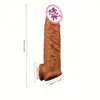 Funda de extensión granular para hombres que mejora el retraso de la eyaculación, funda con diseño de dientes de lobo, funda para el glande del pene engrosada, funda de silicona realista para dildo, productos para adultos.