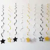 Novo Pingente Espiral Estrela de Cinco Pontas Recortada Azul Noturno Cena de Festa de Aniversário Celebração de Aniversário Decoração de Banquete de Aniversário