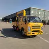 Camión grúa azul Matrícula Nacional VI con grúa telescópica hidráulica de brazo recto para levantar, cargar y transportar materiales de construcción, camión grúa multifuncional