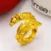 Anel banhado a ouro para homens e mulheres um par de anéis de casal banhados a ouro vietnamita para casamento noivado dragão e fênix geração cabelo