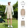 Pgm Roupa de Golfe Masculina Verão Estilo Coreano Colete Top Respirável Elástico Colete Masculino Jaqueta Pulôver
