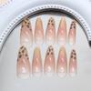 Areia movediça olho de gato leopardo blush elegante moda all-match europeu e americano ins estilo unha remendo longo removível 30 peças