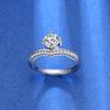 Agite o som Fabricantes de transmissão ao vivo da Rede Vermelha fornecem anel de diamante de carbono alto em prata esterlina imitação de zircônia anel de casamento de 1 quilate Coroa anel de diamante feminino