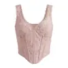 Camiseta Modeladora Europeia Simples com Renda e Barbatanas