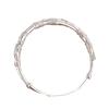 Pulsera de Brocado Plateada con Forma de Flor para Mujer, Pulsera Ajustable de Estilo Étnico de Empuje y Tira, Pulsera de Filigrana Sólida de Plata Pura de Imitación al por Mayor