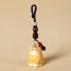 Chaveiro de madeira esculpida à mão criativo de gato, pingente para chave de carro, feminino, fofo, para animal de estimação, pingente de mochila escolar, presente para namoradas, atacado