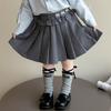 Conjunto de Primavera e Outono para Meninas 2025 Novo Estilo Estilo Infantil para Menininhas Estilo Jk Camisa Estilo Preppy Saia Plissada Conjunto de Três Peças