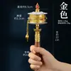 Rueda giratoria manual de estilo tibetano con cuentas de colores, un tambor giratorio de mano, un cubo dorado giratorio, una decoración para el hogar, un adorno de mesa