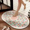 Felpudo de baño estilo retro, alfombrilla absorbente de secado rápido, alfombrilla de suelo de tierra de diatomeas, felpudo para el hogar, alfombrilla de baño antideslizante