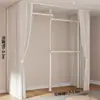 Perchero de pie para balcón, barra telescópica sin taladro para colgar ropa, armario para el hogar