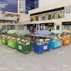 Carrito de flores de hierro para vendedor ambulante, carrito pequeño para mercados nocturnos, carrito de entrega de alimentos, puesto de comida móvil, carrito de snacks móvil para exteriores