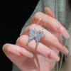 Casulo se Abrindo em Borboleta ~ Borboleta de Penetração de Gelo Colar Feminino Design de Nicho Corrente para Clavícula Explosivo Exquisito Colar de Alto Valor de Cor
