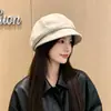 Boina de Gamuza para Mujer para Primavera y Otoño, Moderna y a la Moda, Sombrero Holgado Estilo Japonés, Sombrero de Pescador Octagonal para Cabeza Grande