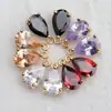 Pendientes de collar con colgante de anillo tipo gota exquisito chapado en oro real de 18 quilates, accesorios de joyería semiacabados