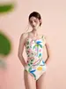Traje de baño de una pieza tipo triángulo para mujer para aguas termales, competición profesional, entrenamiento en piscina, estudiantes, dibujos animados, deportes, surf, bañador