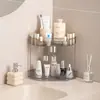 Prateleira de Armazenamento para Banheiro Tripé Prateleira de Canto para Banheiro Sem Furos Prateleira de Parede para Lavatório de Banheiro