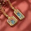 Nuevo Colgante Mini Thangka con Buda Amarillo de la Riqueza, Tara Verde, Zaki Lhamo, Colgante Thangka Estilo Tíbet Hecho de Acero de Titanio