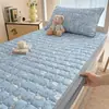 Sábana Acolchada de Algodón Arrugado con Elefantes Felices 90x190 Cubierta de Cama Individual para Dormitorio Protector de Colchón para Estudiantes