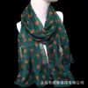 Pañuelo de Seda de Lunares Estilo Retro de Hong Kong, Pañuelo de Georgette de Alta Calidad, Elegante y con Estilo Pañuelo Largo de Seda 150*50cm Chal para Mujer