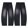 Muxi Roupas Calças de Bainha Curva Retro Americano Jeans Imitação Masculino Novo Outono Padrão de Bambu Soltas Retas Casuais