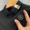 Camisa polo de alta gama para hombre, camiseta de manga corta, ropa de verano con cuello, prenda masculina de manga corta con cuello desplegable, camisa de seda helada con cuello