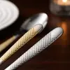 Cuchillo, tenedor y cuchara de acero inoxidable con forma de estrella de diamante transfronterizo de alta gama para comida occidental, vajilla de hotel, cuchillo y tenedor engrosados para carne, cuchara de acero inoxidable