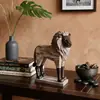 Artesanato criativo de resina retrô imitação de escultura em madeira grão de madeira leão ornamento estilo americano sala de estar armário de vinho decoração de casa estante