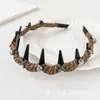 Tanqinglin Moda Strass Tela Tridimensional Satén Retorcido Diadema Corona Alta Adelgazante Facial Diadema Diadema